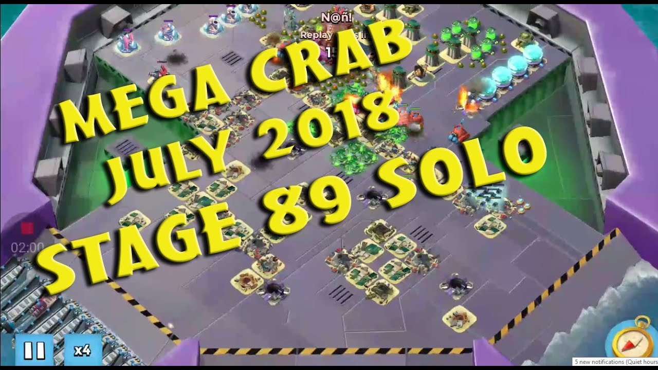 BOOM BEACH, MEGA CRAB JULY 2018, STAGE 89 SOLO