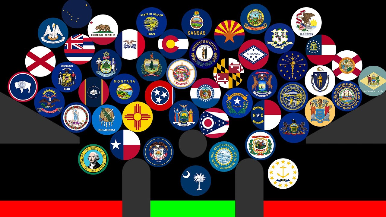 ALL 50 US States Marble Race in Algodoo