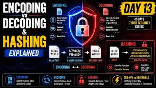 Day 13: Encoding vs Decoding vs Hashing Explained | Cyber Security Basics 🔐