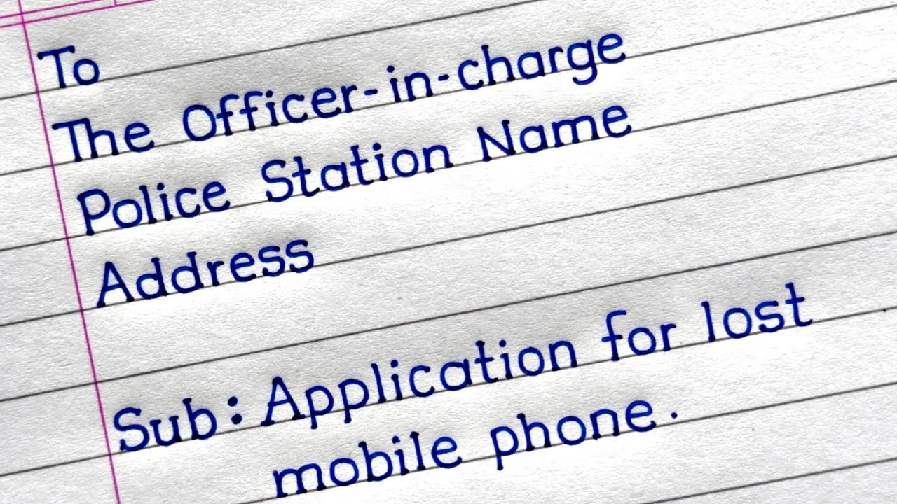 application letter to police station for lost of mobile phone