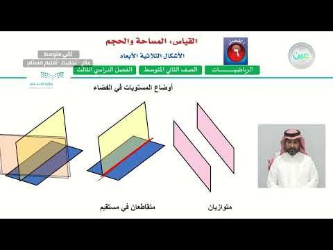الأشكال الثلاثية الأبعاد 1 الرياضيات ثاني متوسط