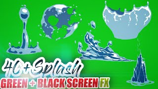 Splash Green Screen Cartoon ( 4K Effects + Free Download Link )