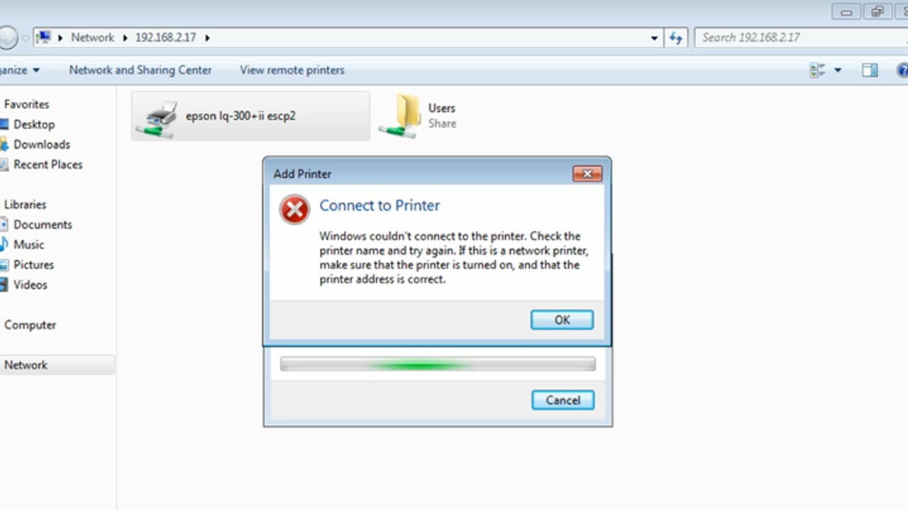 windows 11 unable to connect to network printer