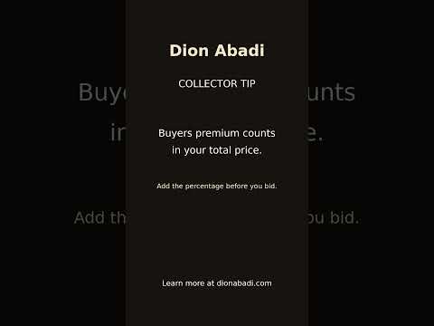Thumbnail for the YouTube Short “Dion Abadi: Buyer's Premium Tip for Auction Collectors”