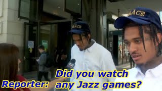 JORDAN CLARKSON INTERVIEWED BY A UTAH REPORTER, BUT NOT REALIZING HE’S A JAZZ PLAYER, EMBARRASSING