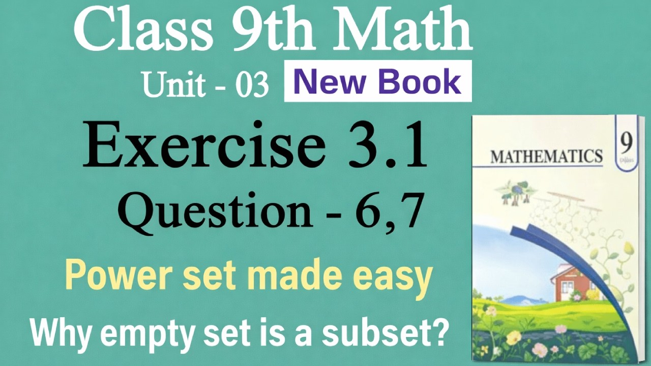 Class 9 Maths New Book Exercise 3.1 Q6, Q7 Easy Method Tutorial