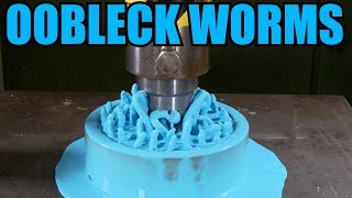 Pressing NonNewtonian Fluid Through Small Holes with Hydraulic Press | in 4K