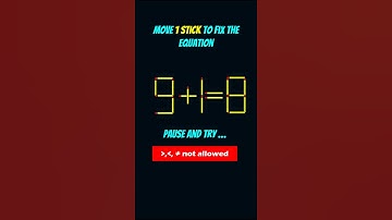Brain Test - 99% Fail This 1-Stick Equation Puzzle! 🤯 #shorts #braintest #IQTest