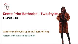 Africa Imports | C-WK534 Kente Print Bathrobe - Two Styles