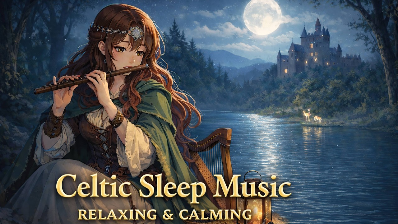 Mediaval Celtic night ambient Sleep Music | Relaxing Flute