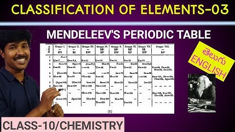 CLASSIFICATION OF ELEMENTS 03/ MENDELEEV