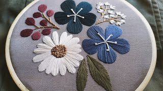 Botanical embroidery for beginners || How to embroidered || Embroidery video || Let's explore