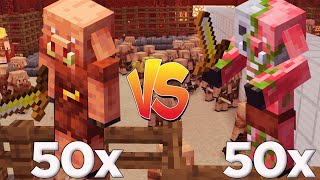 50 NORMAL PİGLİN VS 50 ZOMBİLEŞTİRİLMİŞ PİGLİN !!! Minecraft: Mob Savaşları #36