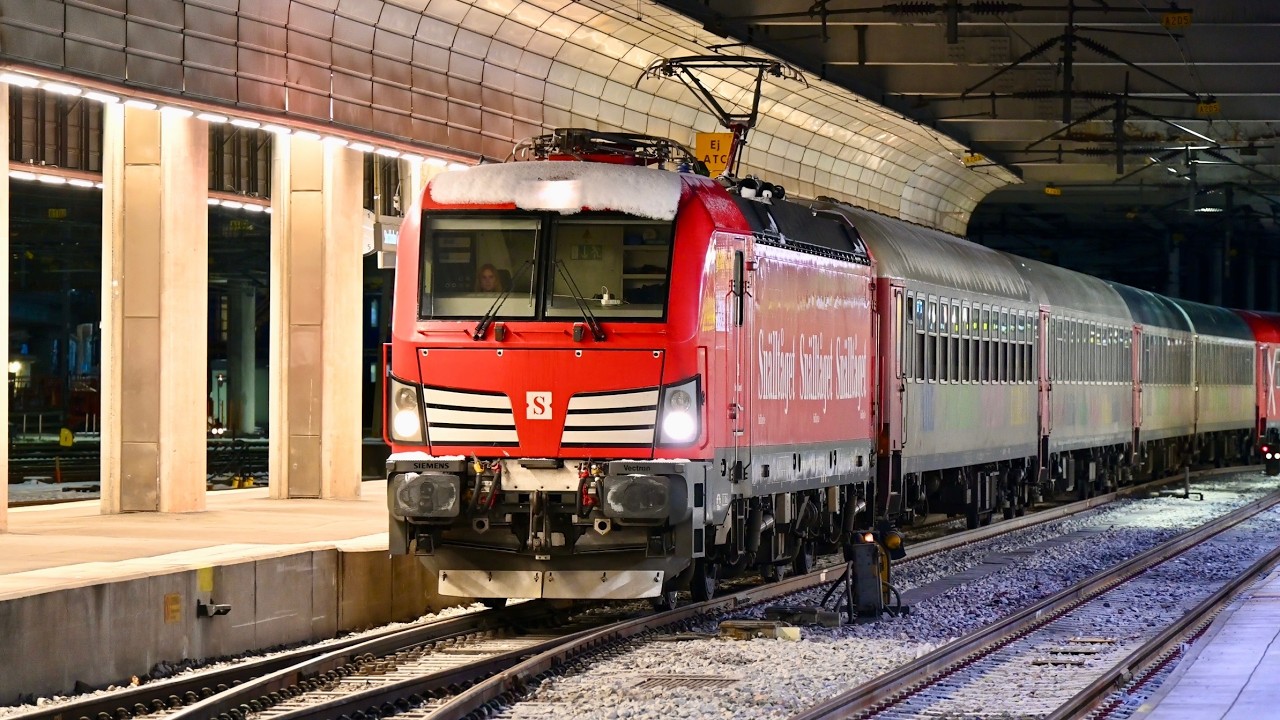 Trains at Stockholm Central station - January 1st 2025