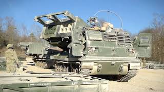 U.S. Soldiers with M270 MLRS and M142 HIMARS live fire exercise at the 7th ATC's Grafenwoehr