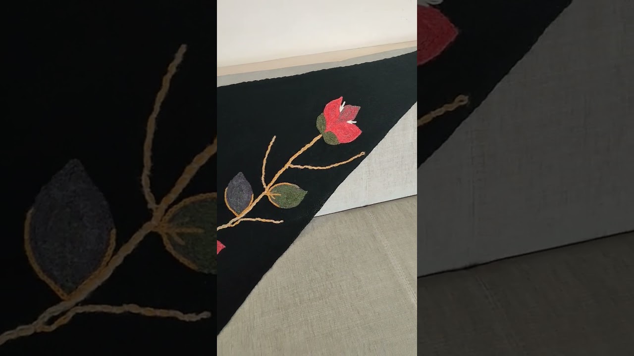 Handcrafted red floral shawl 🌺✨ 