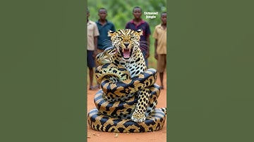 "Giant Python Attacks Leopard | Rare Wildlife Battle Caught on Camera" #zoo #tiger #snake #animals
