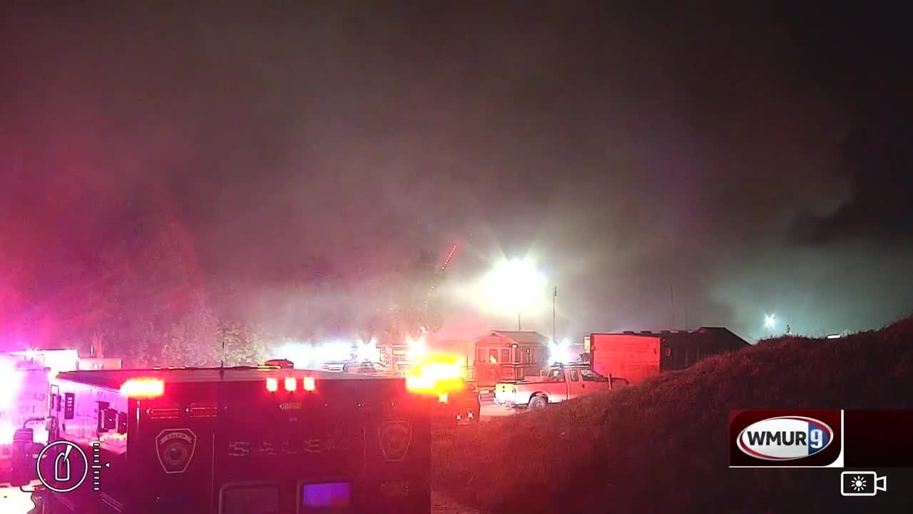 Multiple crews battle fire at LL&S Wood Recycling in Salem - YouTube