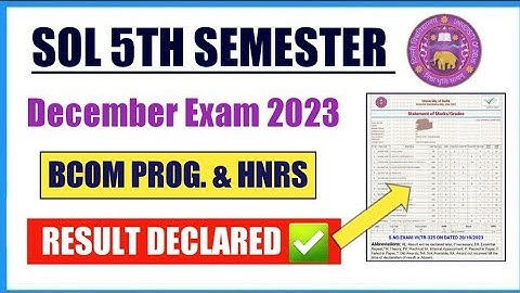 Sol Fifth Semester December Exam Result Declared 2024 II How to download Sol 5th Sem Result 2024