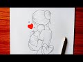 How To Draw Mother And Baby / Happy Mothers Day Drawing Easy / Easy Drawing