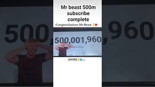 mr beast 🎉 500 million subscribers milestone — the biggest creator milestone in YouTube history
