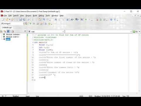 program in C++ to find the Sum of GP series