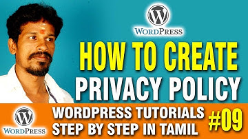 Privacy Policy | WordPress tutorials step by step in Tamil | வேர்ட்பிரஸ் தமிழில் | #09