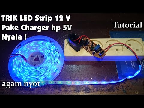 Cara Menghidupkan Lampu Led Strip 12v Menggunakan Charger Hp. 