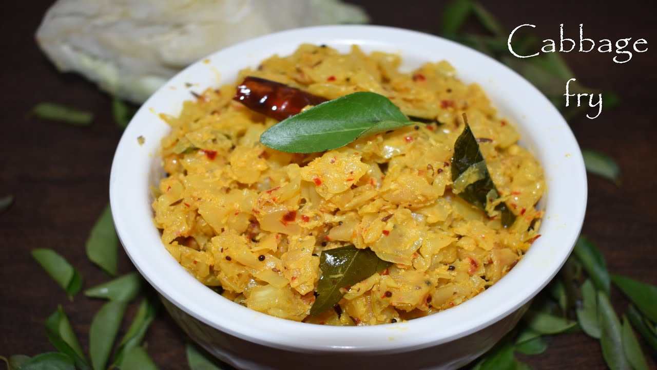 cabbage fry recipe cabbage poriyal cabbage thoran cabbage palya