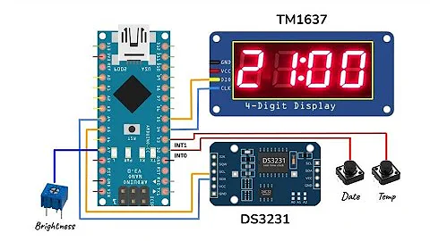 Real-Time Clock using TM1637 & DS3231