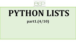 Part1.(4/10) - Python Lists - Python tutorial for beginners - Python for engineering