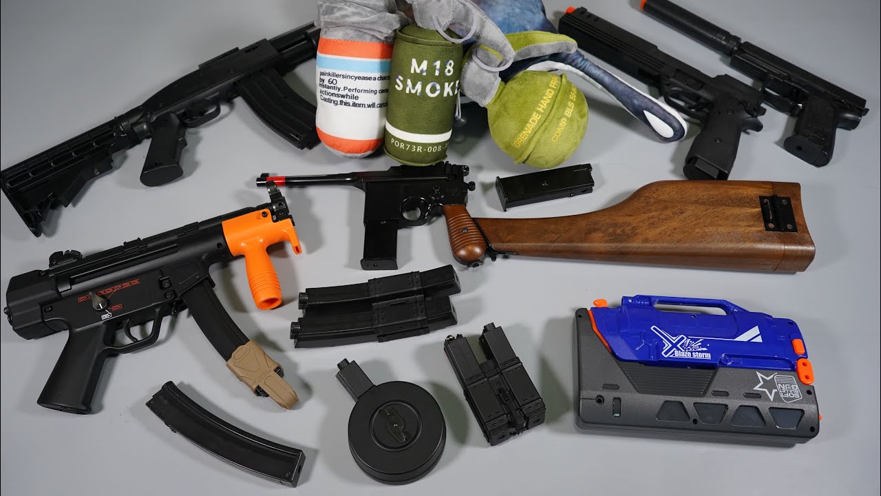 Broken again Mauser C96 Airsoft SPY Toy Nerf Gun MP5 Drum magazine