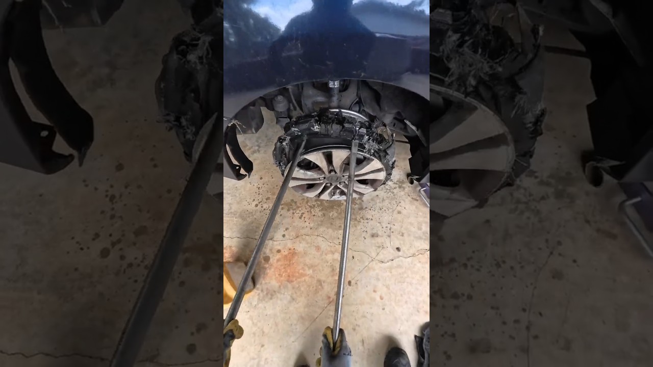 Mike vs. Shredded Honda Tire 💪🏾😤 #pov #howto #diy #automobile #foryou #mechanic #foryou