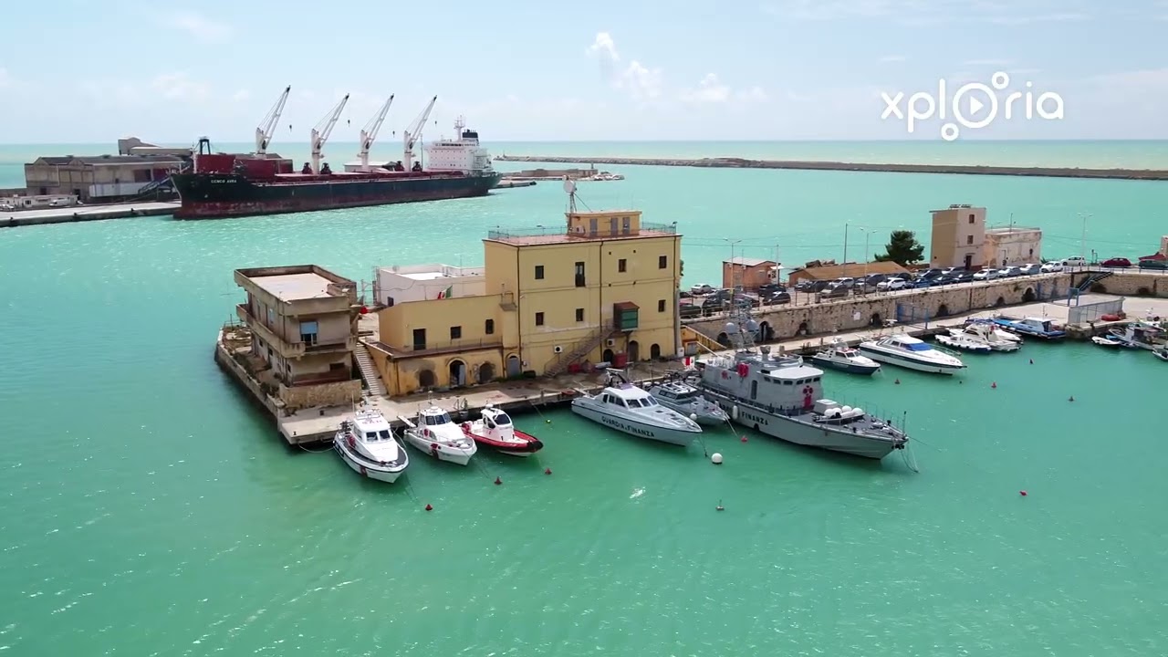 Agrigento porto, Empedocle, Sicily, Italy 2018.04 aerial video