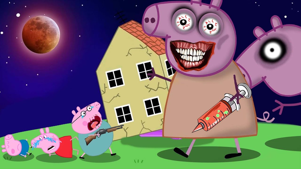 At night Mummy Pig becomes a monster, a zombie in the bedroom