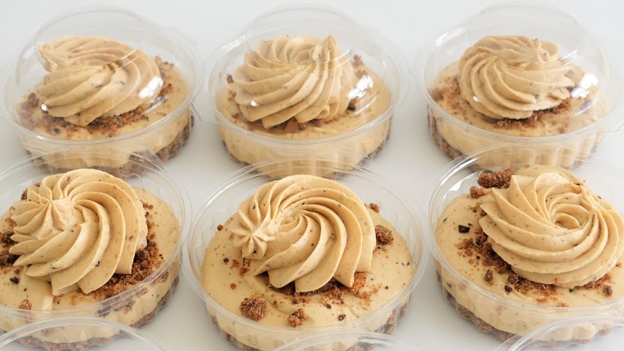 Caramel Chocolate Chip Cookie Cheesecake Bowls ready in in under 5