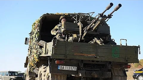 Russian Zu-23-2 anti-aircraft gunners Destroying Ukrainian UAVs
