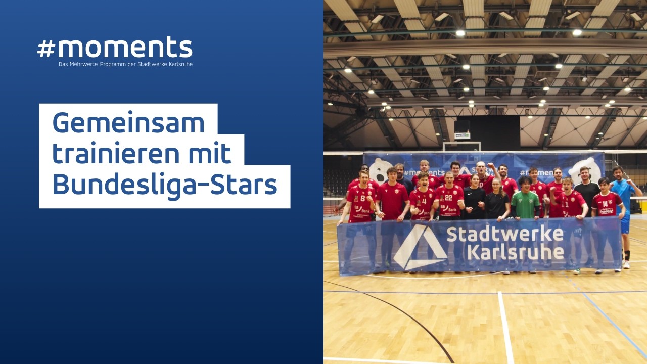 Gemeinsam trainieren mit den Bundesliga-Stars der Baden Volleys SSC Karlsruhe