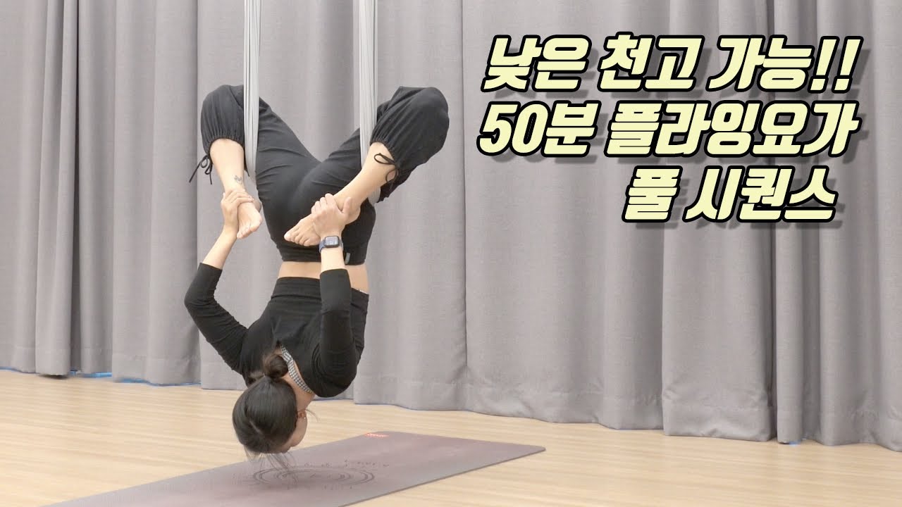 [플라잉요가] 낮은 천고 가능! 초급자도 가능! 50분 풀 시퀀스 입니다.