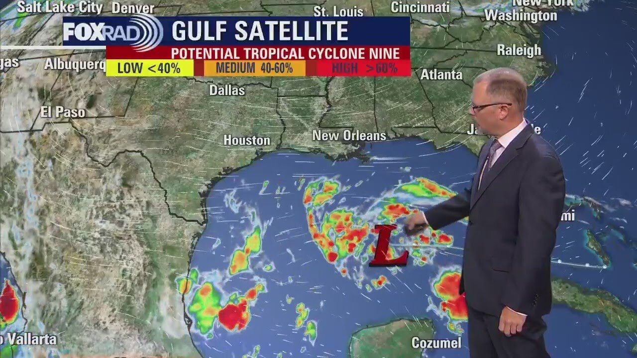 Tropical cyclone forms in the Gulf of Mexico - YouTube