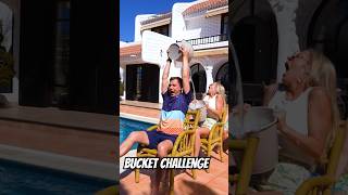 Pour Water Bucket Challenge 🤣 #shorts #funny #trending | Gaby and Alex Family