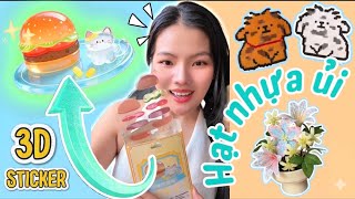 Chơi HẠT NHỰA ỦI✨XẾP STICKER 3D🎄TRANG TRÍ SỔ TAY siêu Vuiii🤡 #janenguyen #sticker3d #perlerbeads