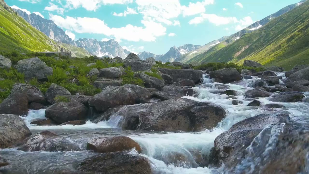 Beautiful river with rocks and mountains
