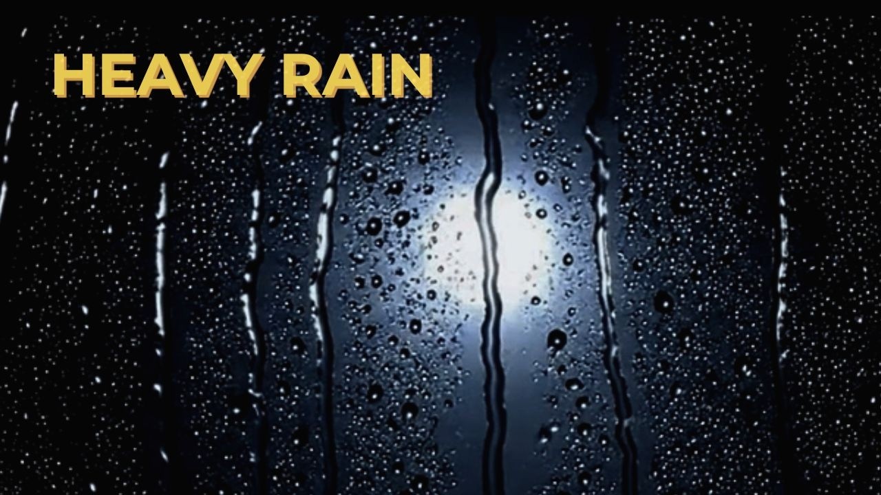H90 Heavy Rain Sounds for Sleep | 深く眠る雨 | Streetlight Rain on