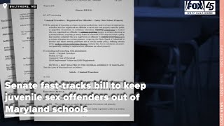 Senate fast-tracks bill to keep juvenile sex offenders out of Maryland schools