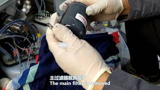 Citronix 3300 disassembly 5:ink supply, solvent recovery filter, main filter, solenoid valve!