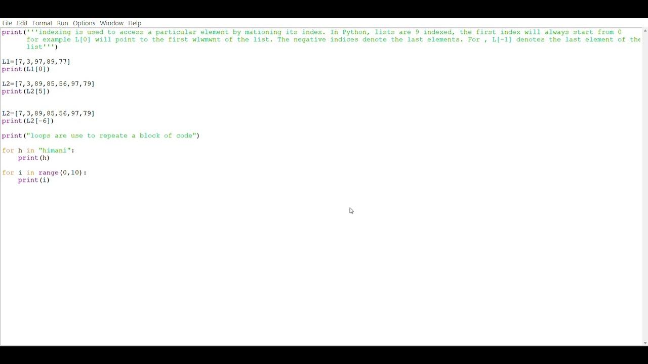 indexing in python list indexing string indexing loops with indexing ...