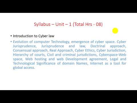 Lecture - 0 - Introduction of Cyber Laws and Ethics - CLE