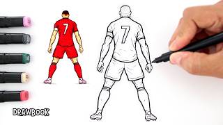 How to Draw Cristiano Ronaldo SIUUU Celebration ⚽ | CR7 Drawing & Coloring