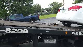 How to load car No keys stuck in neutral On roll back flat bed, tow truck. Walk a roll back?